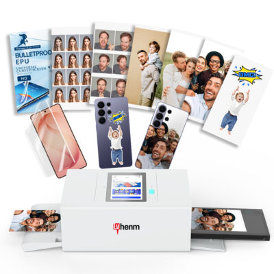 Lvhenm All-in-One Thermal Dye-Sublimation Photo Mobile Phone Back Skin Sticker Printer Screen Protector Cutting Machine