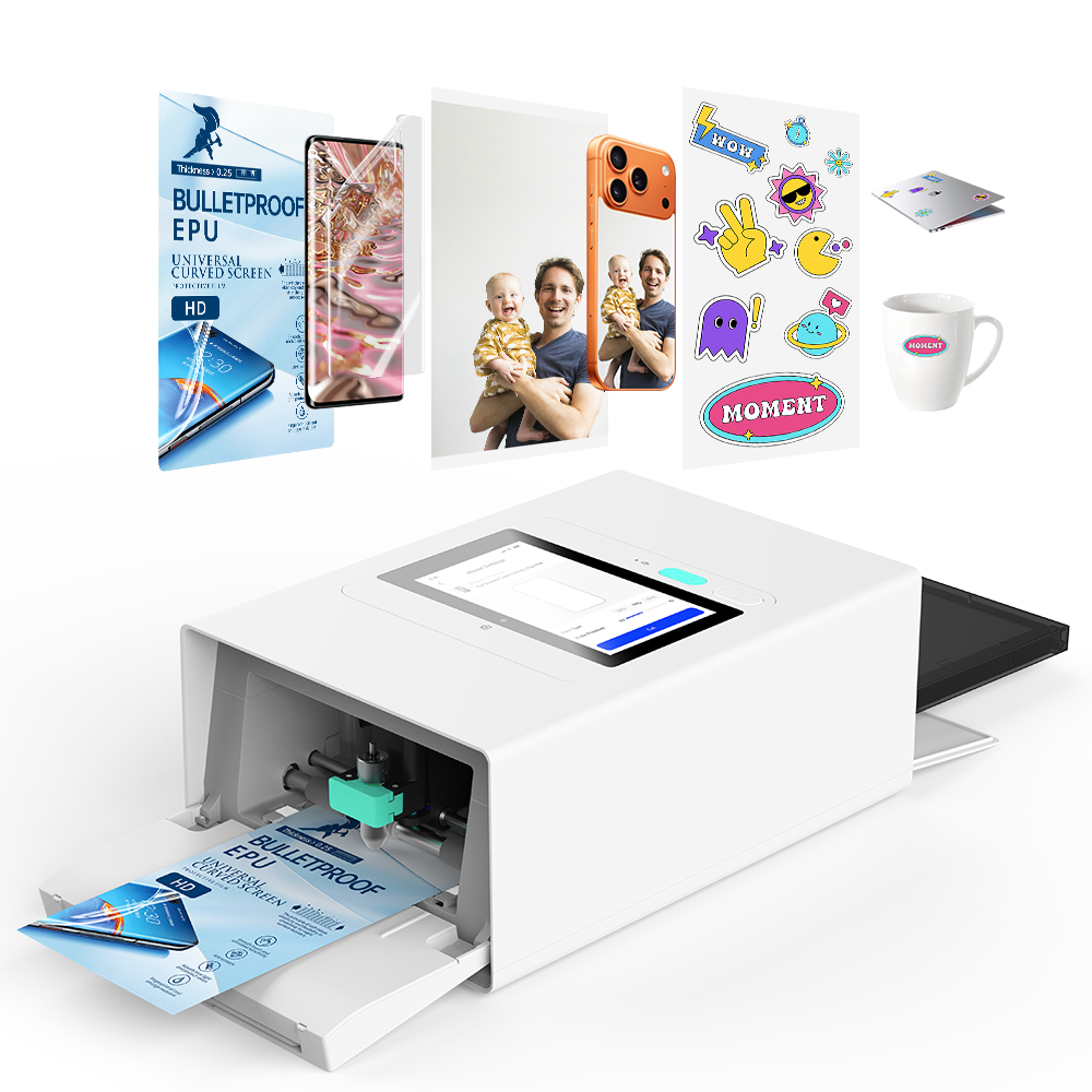 3-in-1 Thermal Dye-Sublimation Photo Mobile Phone Skin Sticker Printer and Cutting Machine for DIY Back Film Screen Protector
