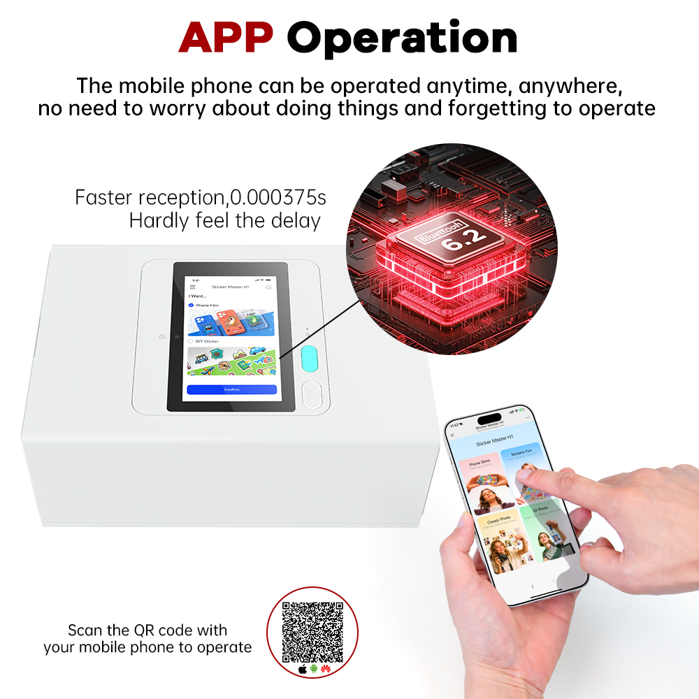 3-in-1 Thermal Dye-Sublimation Photo Mobile Phone Skin Sticker Printer and Cutting Machine for DIY Back Film Screen Protector - Image 2