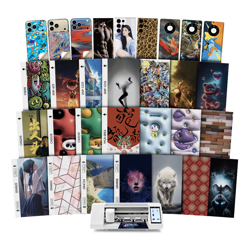 Custom Logo 3M Mobile Phone Back Film Cutting Machine Sheet Phone Sticker Anti Slip Leather Mobile Phone Back Skin