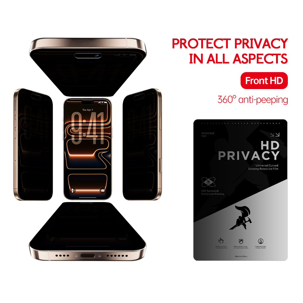 360 Degree HD Privacy Screen Protector Anti Spy Hydrogel Film for iPhone Samsung Phone and More Mobile Phones - 图片 2