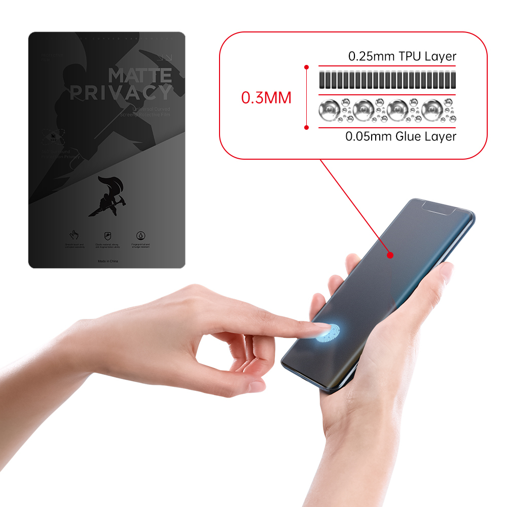 120*180mm TPU Anti-spy Hydrogel Film Matte Privacy Screen Protector for Apple Watch Iphone Samsung Series - Зображення 3