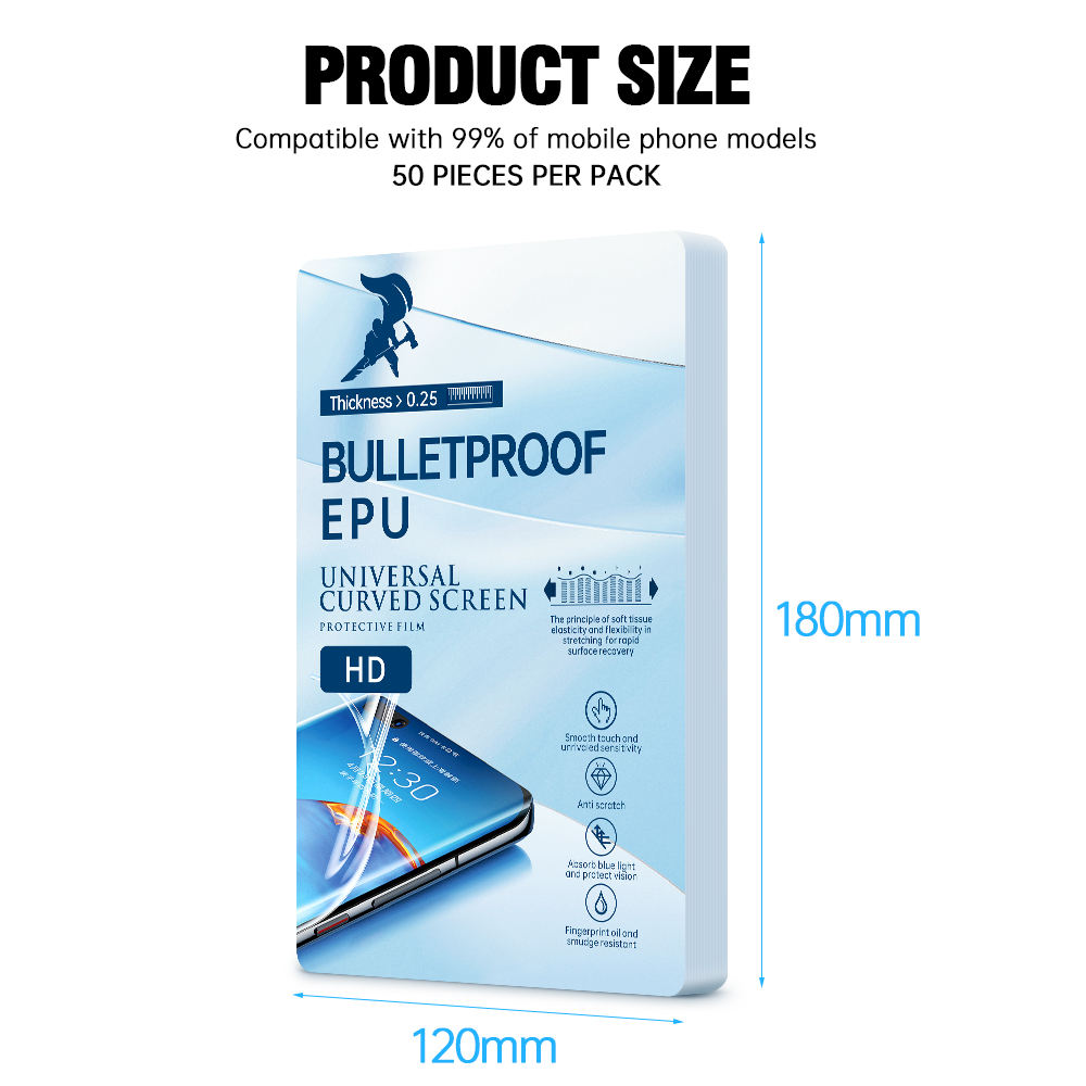 120*180mm Universal Mobile Phone Auto-repair EPU Screen Protector Hydrogel Film 0.25mm - Зображення 6