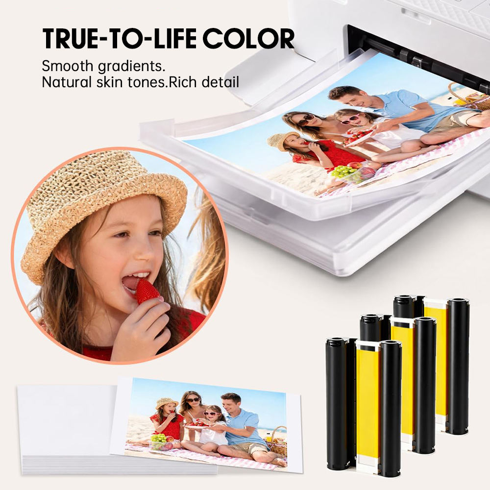 Selphy Glossy Photo Paper Paper Kp108in Compatible with Canon 4" X 6'' for Canon Kp108in CP1300 CP1500 CP1200 CP1000 - تصویر 4