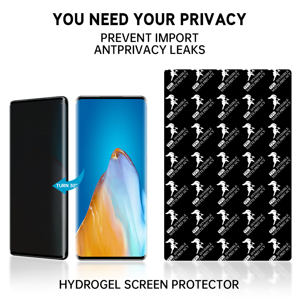 Full Coverage 3D Full Glue Hydrogel Anti Spy Tpu Privacy Screen Protector for Samsung Iphone Xiaomi - Slika 2
