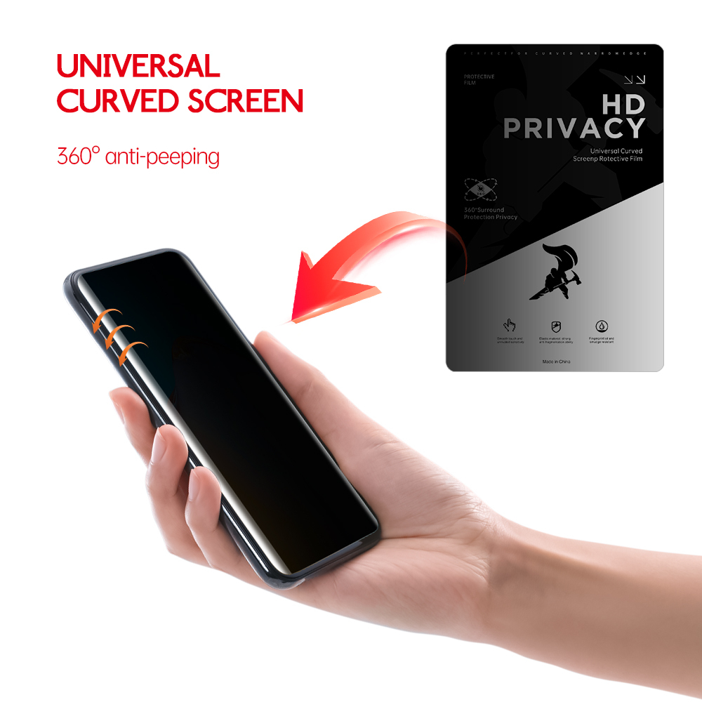 12x18cm Antispy Privacy Screen Protector 360° HD Clear Anti Peep TPU Hydrogel Film Sheet - Зображення 3