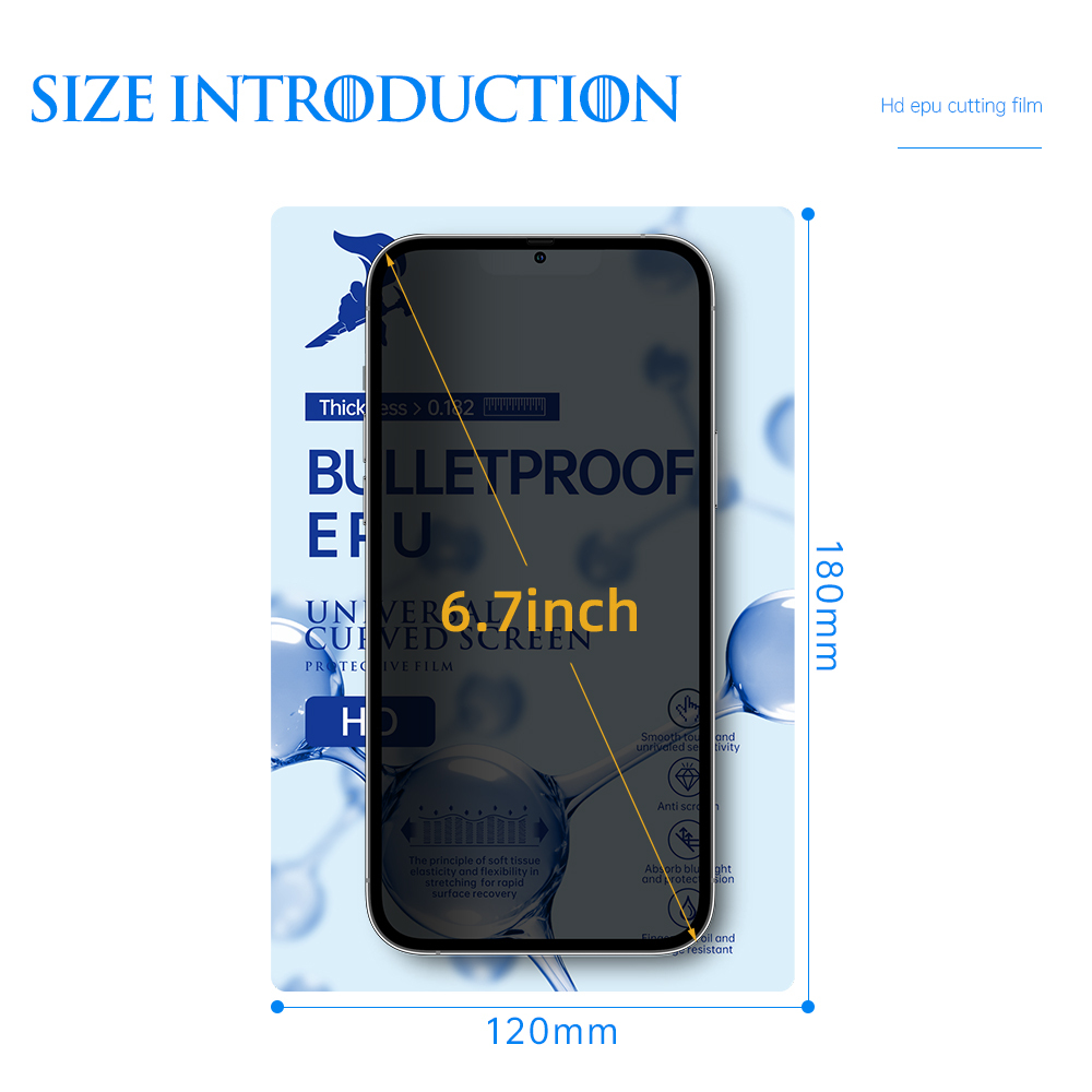 Univers Mobile Phone Hydrogel Film 120*180mm EPU HD Clear Screen Protector for Cutting Machines - Beeld 2