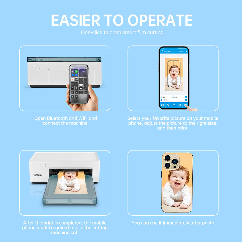 195*100mm DIY Customize Printing Mobile Phone Back Skin Sticker Paper for Phone Skin Printer With Color Ribbon - تصویر 6